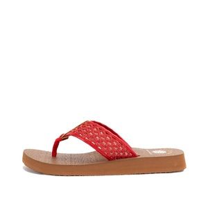YELLOW BOX FLIP FLOP NANA COLOR RED NEW IN BOX MEDIUM WIDTH